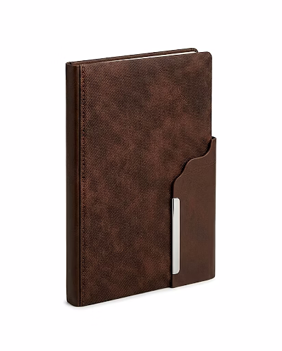 Premium Textured PU Leather Notebook with Metallic Accent image 2