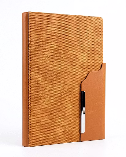 Premium Textured PU Leather Notebook with Metallic Accent image 3