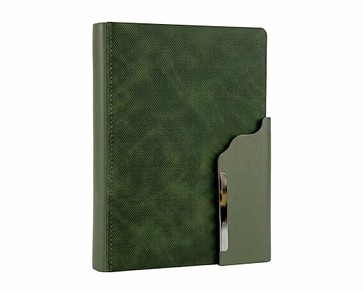 Premium Textured PU Leather Notebook with Metallic Accent image 4