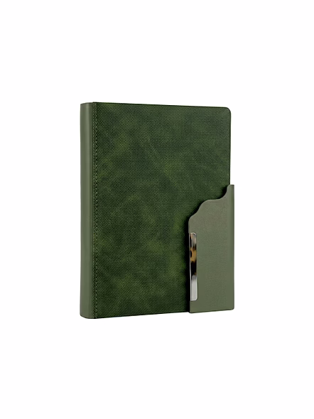 Premium Textured PU Leather Notebook with Metallic Accent-Black-6