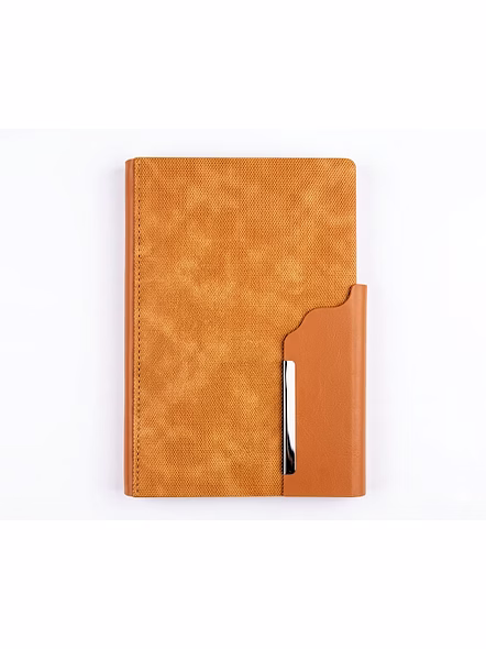 Premium Textured PU Leather Notebook with Metallic Accent-Black-7