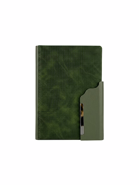 Premium Textured PU Leather Notebook with Metallic Accent-Black-8