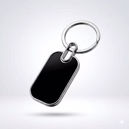 sg keychain premium black mirror metal keychain – minimalist rectangular blank key tag for corporate gifting