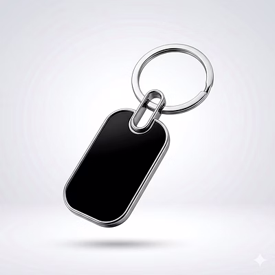 sg keychain premium black mirror metal keychain – minimalist rectangular blank key tag for corporate gifting