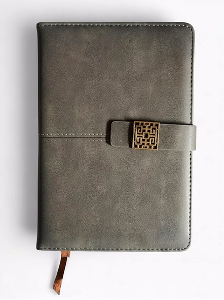 Premium Executive Diary with Antique Geometric Metal Lock-H5215GY