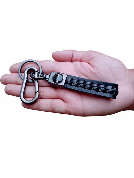 Premium Leather Hook Keyring for Kia - Luxury Car Key Accessory-Black-3
