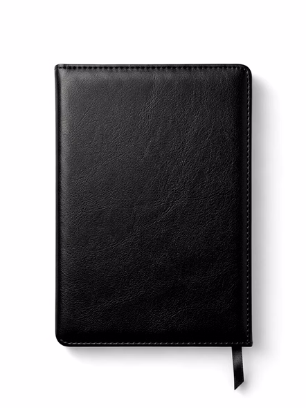 Personalized Premium A5 Vegan Leather Diary &amp; Journal with Custom Name Engraved Golden Plaque-Black-2