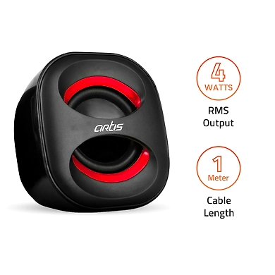 Artis Mini 2.0 USB Speaker-Red-3
