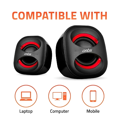 Artis Mini 2.0 USB Speaker-Red-2