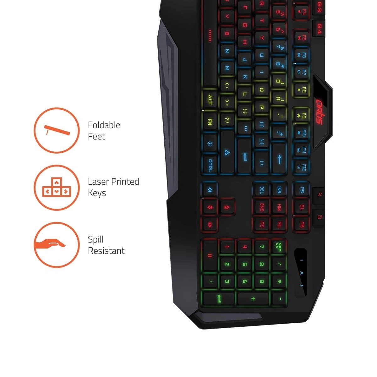 artis blaze wired backlit usb gaming keyboard