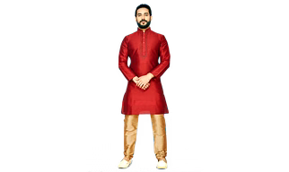 dupion Color Art Silk Fabric Function Wear Kurta Pyjama For Men
