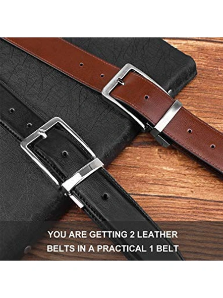 ITALIAN LETHER Belts for Men Reversible Leather 1.25 Waist Strap Fashion Dress Buckle - 1 Year Warranty-28-4