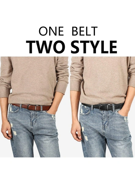 ITALIAN LETHER Belts for Men Reversible Leather 1.25 Waist Strap Fashion Dress Buckle - 1 Year Warranty-36-5