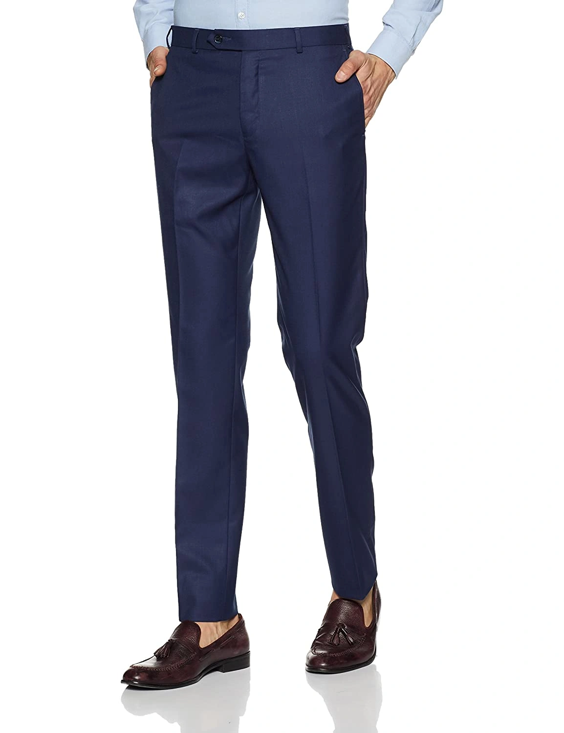 Buy Navy Blue Polycotton Mid Rise Formal Trousers For Men Online In India  At Discounted Prices