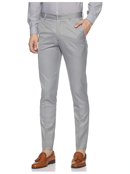 ITALIAN Men's Slim Fit Formal Trousers Pant Grey-ppu-g-5