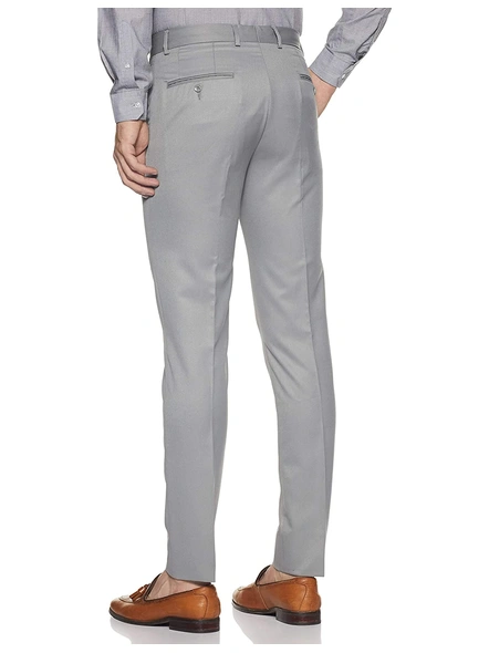 ITALIAN Men's Slim Fit Formal Trousers Pant Grey-34-1