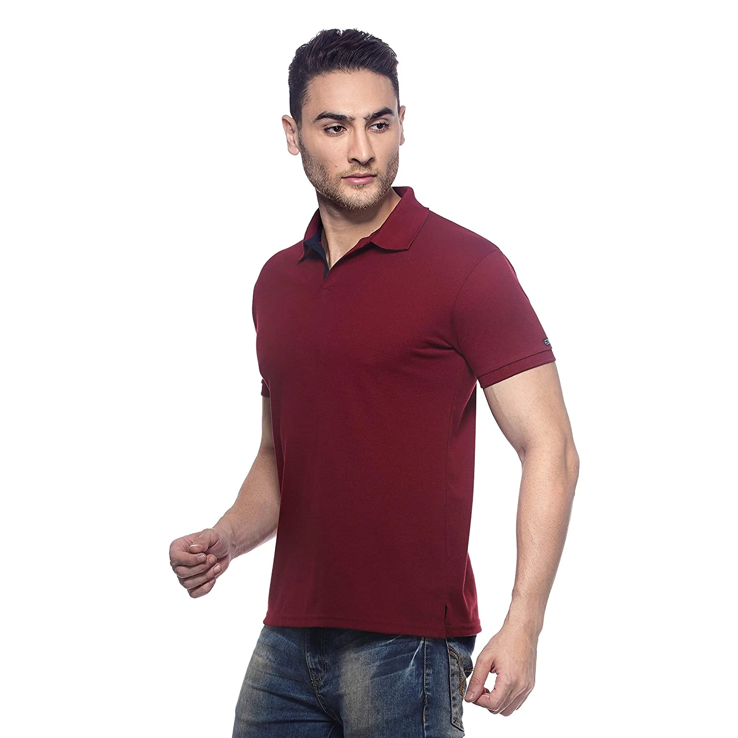 AMENDUS  Polo Neck Tshirt   WINE-WINE-1