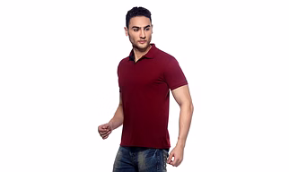 AMENDUS  Polo Neck Tshirt   WINE
