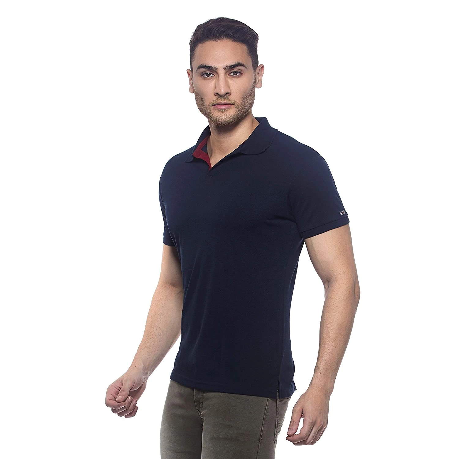 AMENDUS  Polo Neck Tshirt  NAVY-NAVY-1