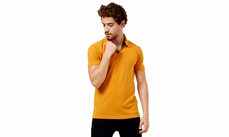 AMENDUS  Polo Neck Tshirt  MUSTED