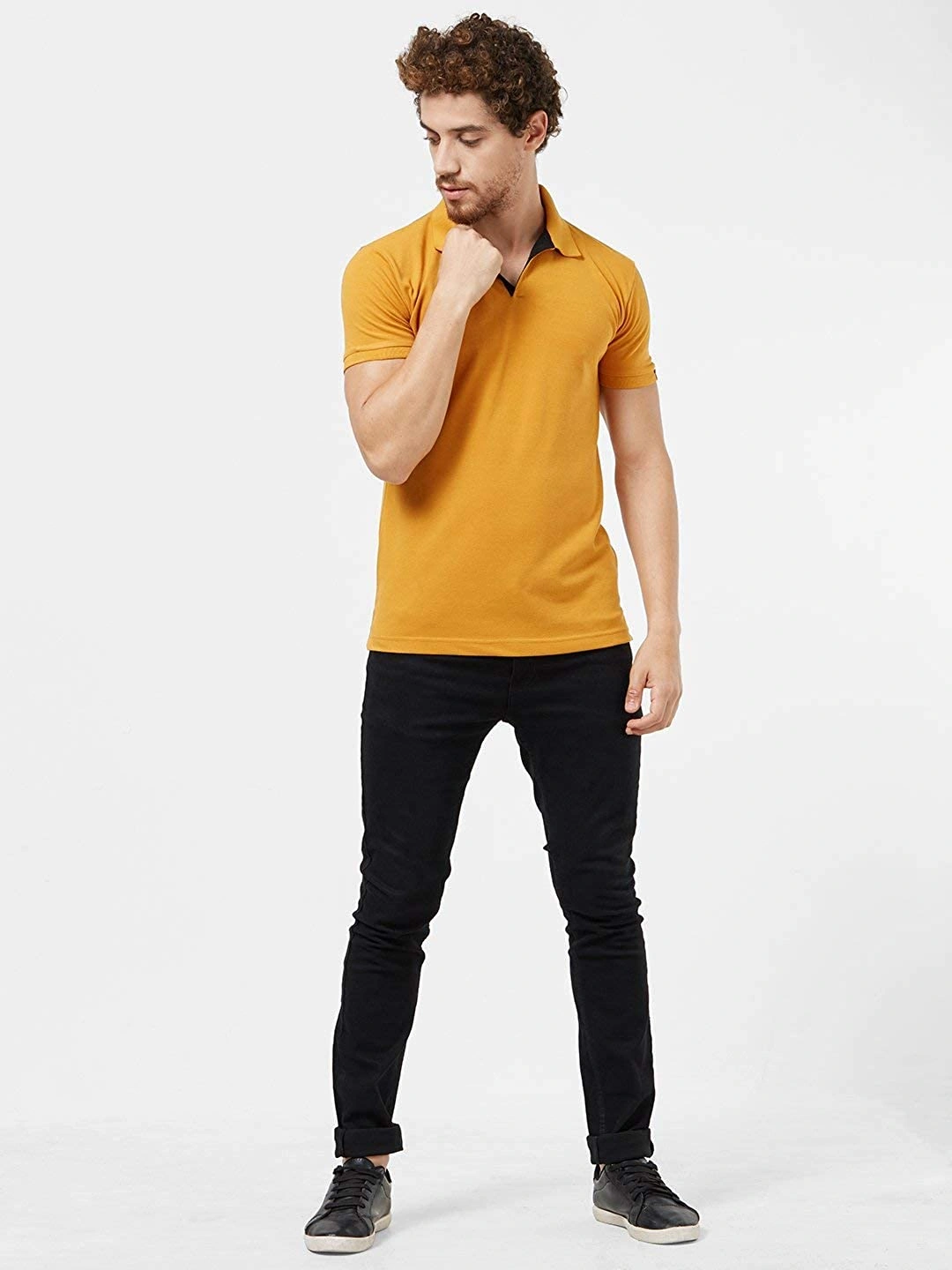 AMENDUS  Polo Neck Tshirt  MUSTED-L-3