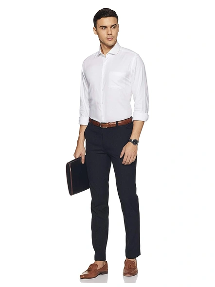 Men's Solid Slim Fit WHITE Formal Shirt-L-WHTIE-1