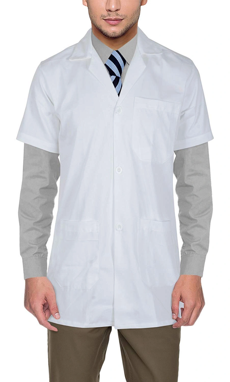 AAbha Short Sleeves Doctor Lab Coat Apron-White : Amazon.in: Health &  Personal Care