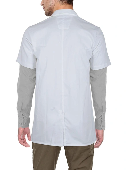 UNISEX Half Sleeves Doctor Lab Coat Apron-34-WHITE-2