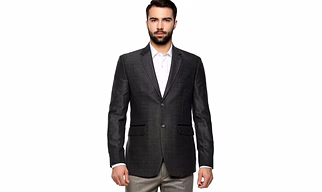 Slim Fit Single-Breasted Blazer with Notched Lapel