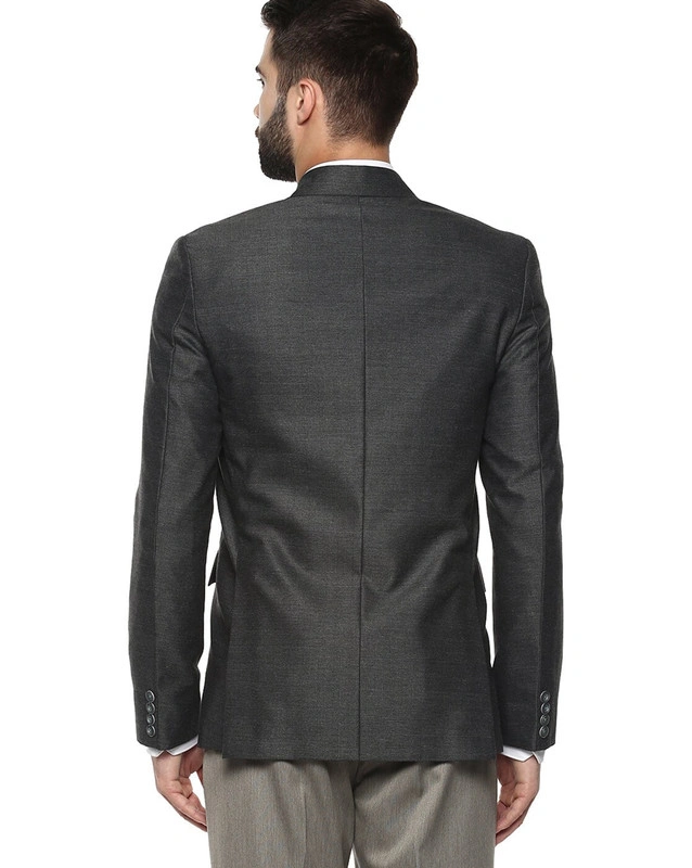 Slim Fit Single-Breasted Blazer with Notched Lapel