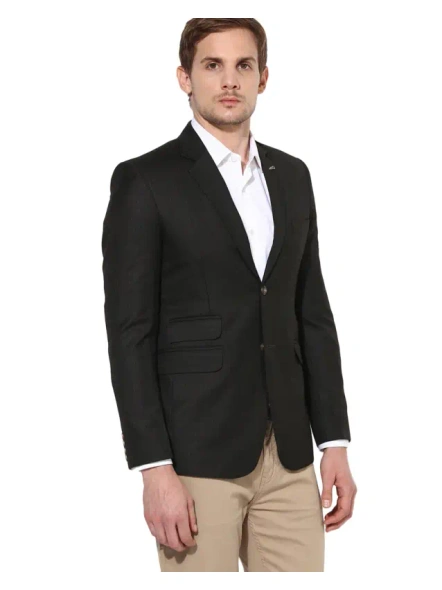  Brown Slim Fit Single-Breasted Blazer with Notched Lapel