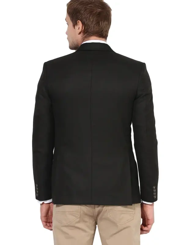  Brown Slim Fit Single-Breasted Blazer with Notched Lapel