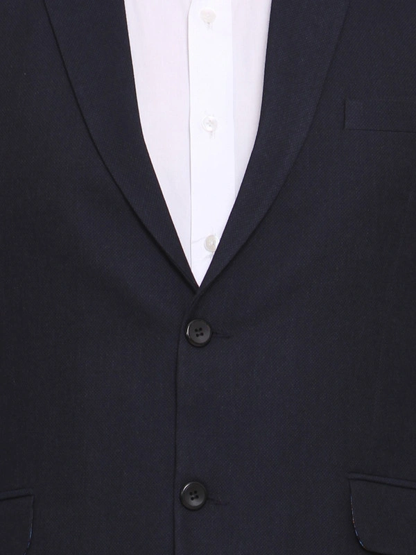 Navy Single-Breasted Slim Blazer