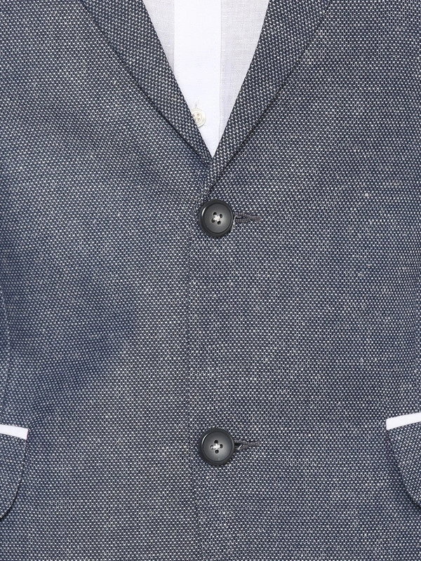   Grey Self-Design Single-Breasted Formal Blazer