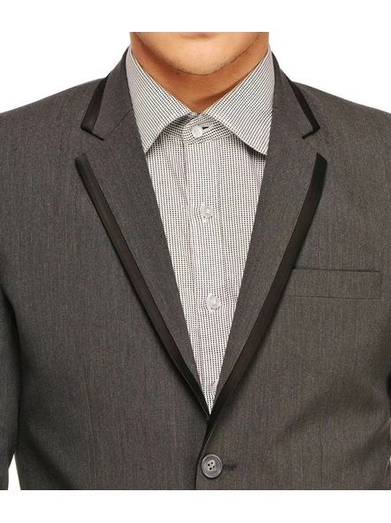  Grey Single Breasted Casual Men Full Sleeves Blazer