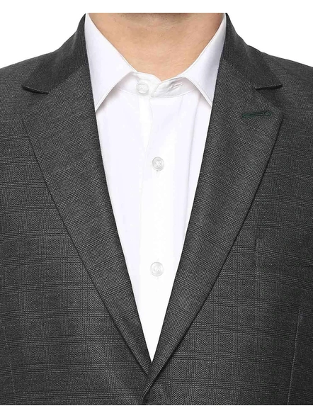 Slim Fit Single-Breasted Blazer with Notched Lapel-GREY-44-2