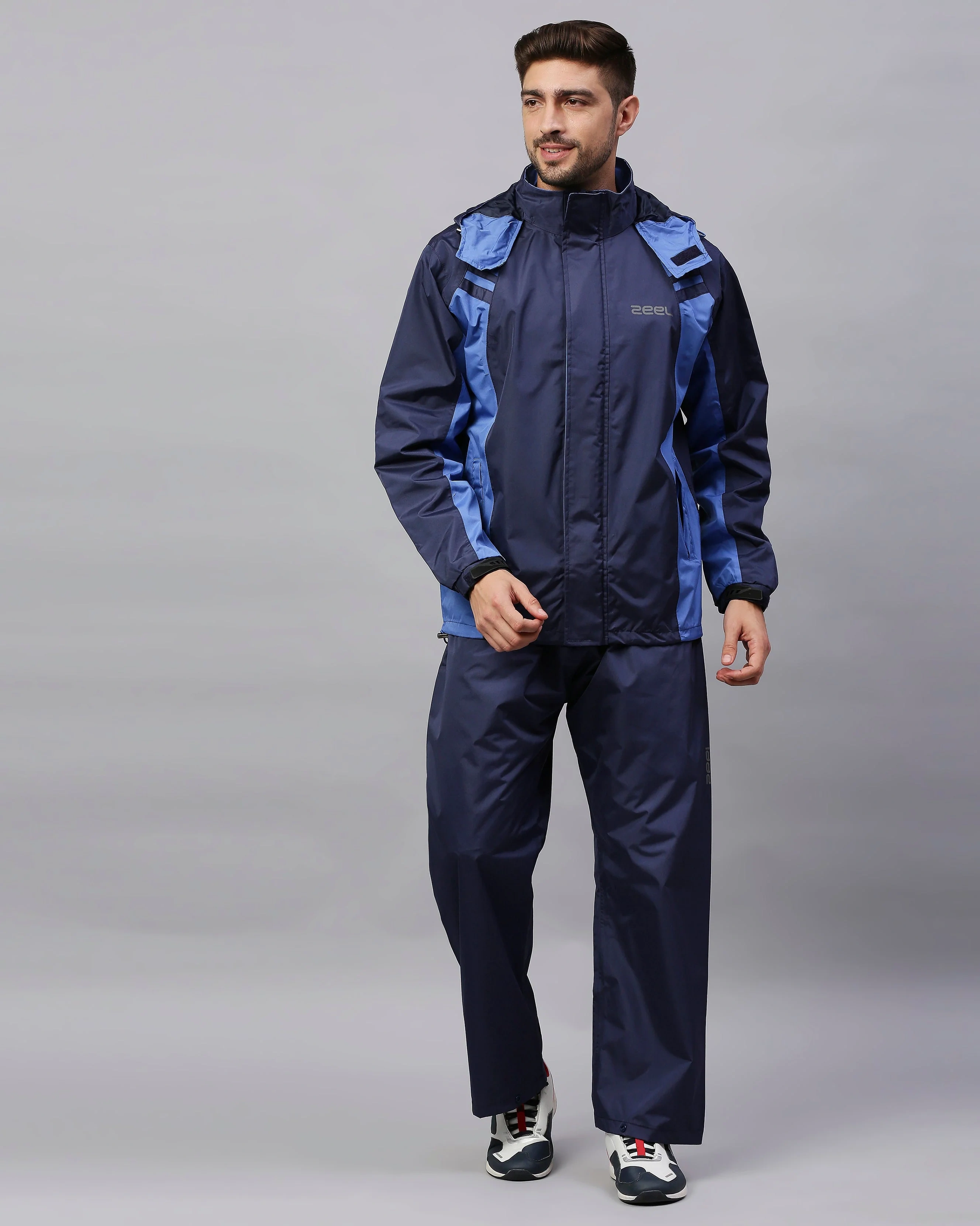 ZEEL GO HIKE Navy &amp; Blue Rainwear - Premium Outdoor Rainsuit for Adventure Seekers-L-2