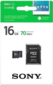 Sony 16 GB MicroSDHC Class 10, 70 MB/s Memory Card (With Adapter)