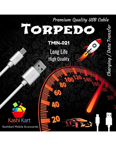 Torpedo Ultra Fast Charging ; USB Data Transfer Cable 2.4A for Smartphones (Micro USB)-KK1238