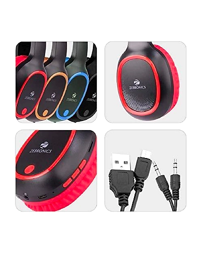 Zebronics Zeb-Thunder Bluetooth Headphone with AUX (Blue)-Black, Blue, Red, Orange-ZEB-Thunder-ZEB-Thunder-2