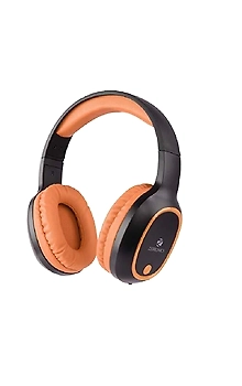 Zebronics Thunder over The Ear Bluetooth Headset with Aux (Orange)