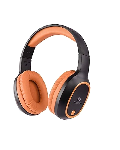 Zebronics Thunder over The Ear Bluetooth Headset with Aux (Orange)-KK1240