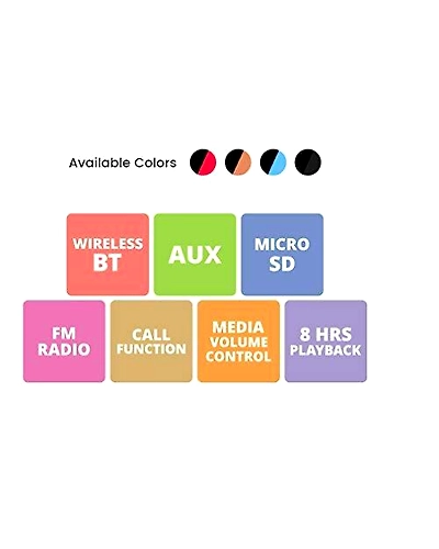 Zebronics Zeb-Thunder Bluetooth Headphone with AUX (Red)-Black, Blue, Red, Orange-ZEB-Thunder-ZEB-Thunder-2