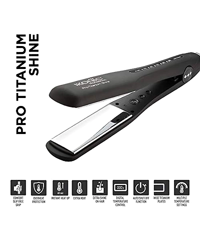Ikonic PTS Pro Titanium Shine Straightner (Black)-2