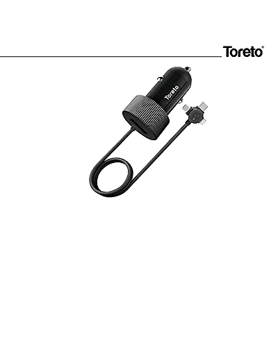 Toreto car Charger with 3-1 Wire and USB Port-KK1284
