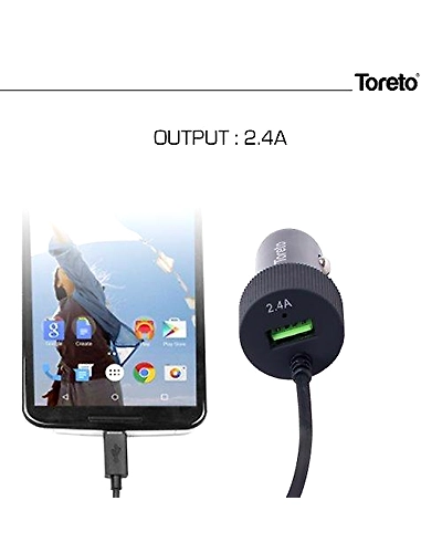 Toreto car Charger with 3-1 Wire and USB Port-TOR 412-159 g-18.6 x 7.1 x 3.1 cm-2