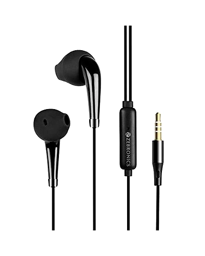 Zebronics Zeb-Calyx, Wired Earphone Comes with 10mm Drivers, 3.5mm connectivity, in-line Microphone ; 1.2 Meter Strong  Long Lasting Cable(Black) Online at Low Prices in India | Zebronics Reviews ; Ra-KK1286