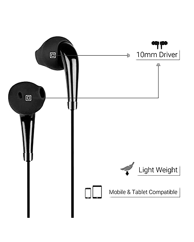 Zebronics Zeb-Calyx, Wired Earphone Comes with 10mm Drivers, 3.5mm connectivity, in-line Microphone ; 1.2 Meter Strong  Long Lasting Cable(Black) Online at Low Prices in India | Zebronics Reviews ; Ra-black-18.5 Centimeters-6.6 Centimeters-2