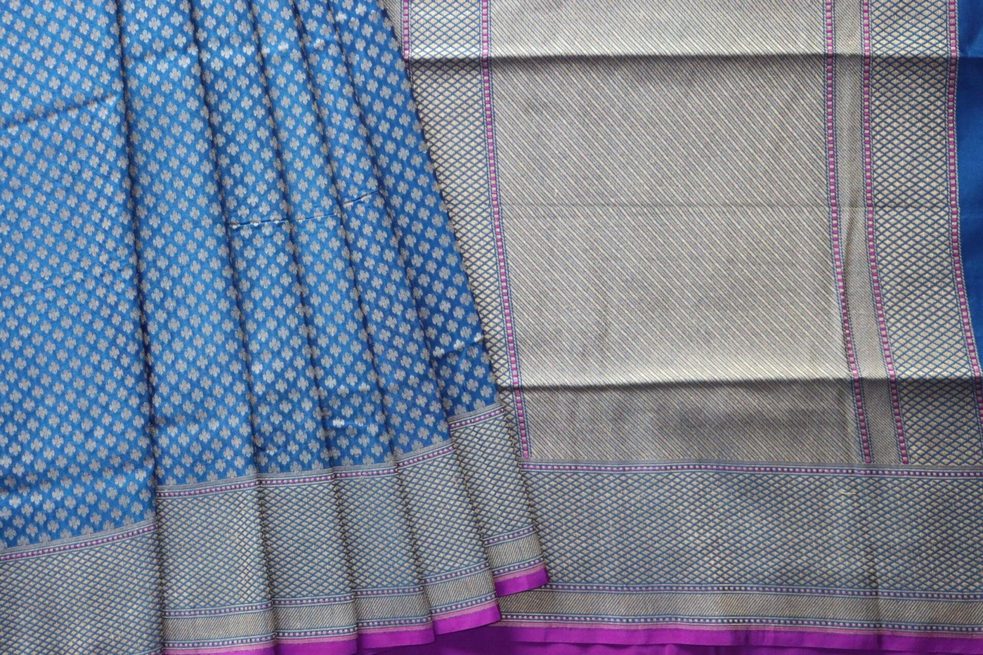 Royal Blue Banarasi Sari-162021-00003