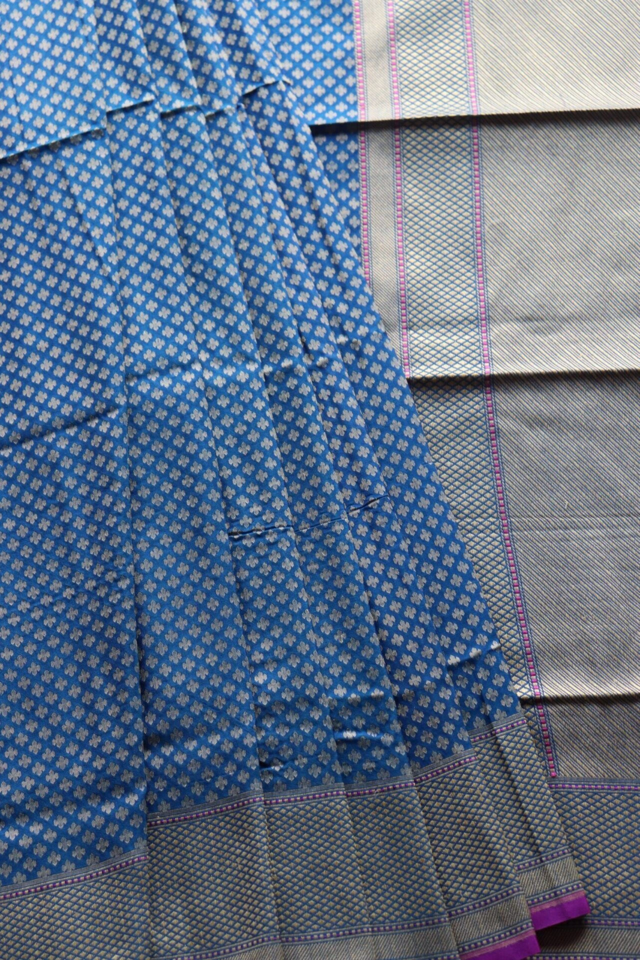 Royal Blue Banarasi Sari-1